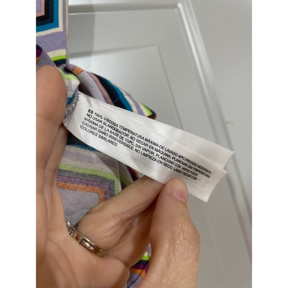 Denim & Flower Shirt Mens Large Purple Geometric Abstract Viscose Excellent L - Picture 3 of 6